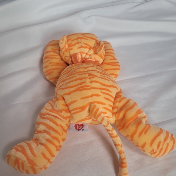Vintage 1996 Ty Pillow Pals Purr The Tiger Orange Plush Stuffed Animal 14" - Picture 4 of 8